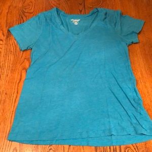 Teal blue v-neck t-shirt